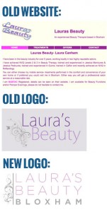 logo and website before and after